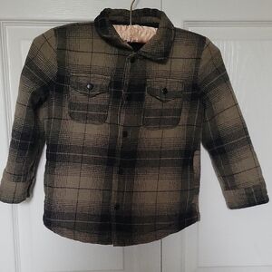 Wonder Nation | Olive and Black Plaid Shirt Jacket